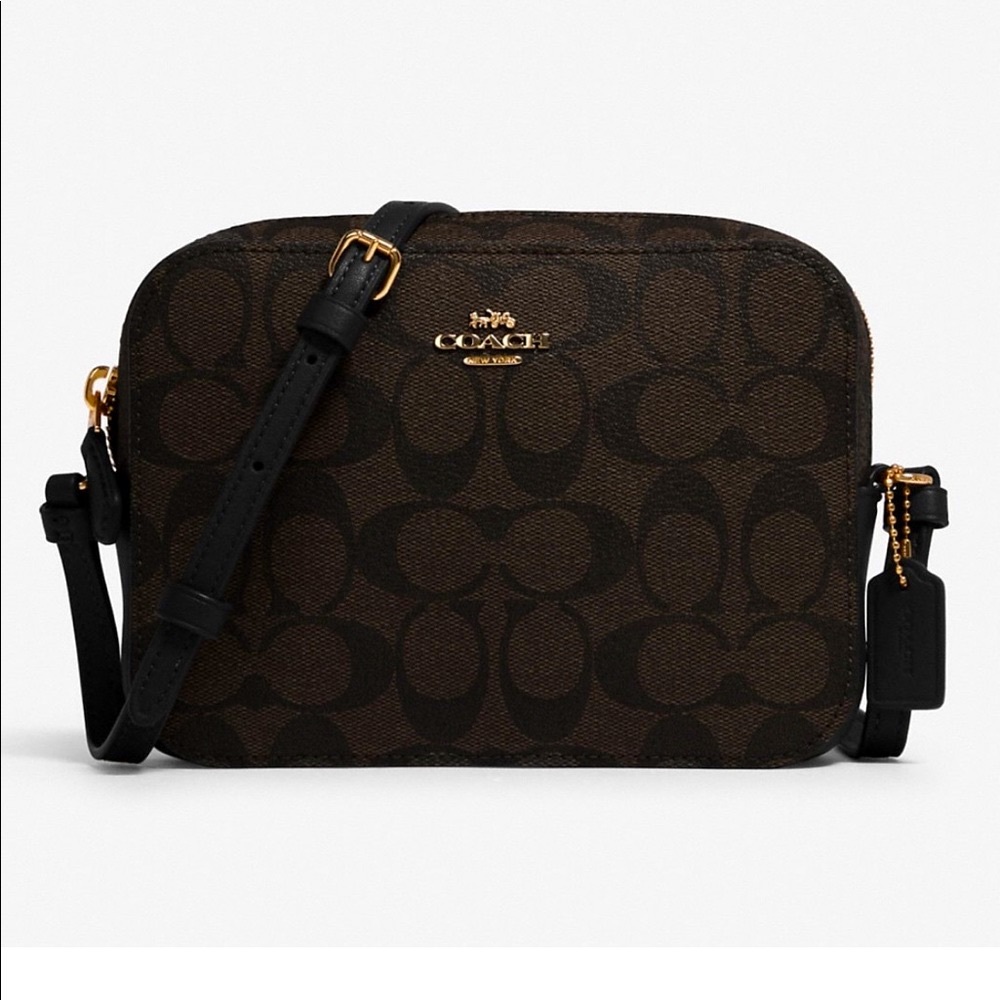 Coach leather crossbody camera bag